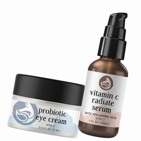 Radiant Eye & Face Duo: Probiotic Eye Cream & Vitamin C Face Serum