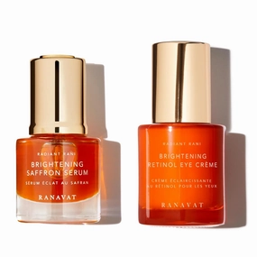 RANAVAT Radiant Rani - Brightening Saffron Serum & Retinol Eye Creme Duo - Diminish Hyperpigmentation and Increase Radiance with Facial Serum (2 Piece)