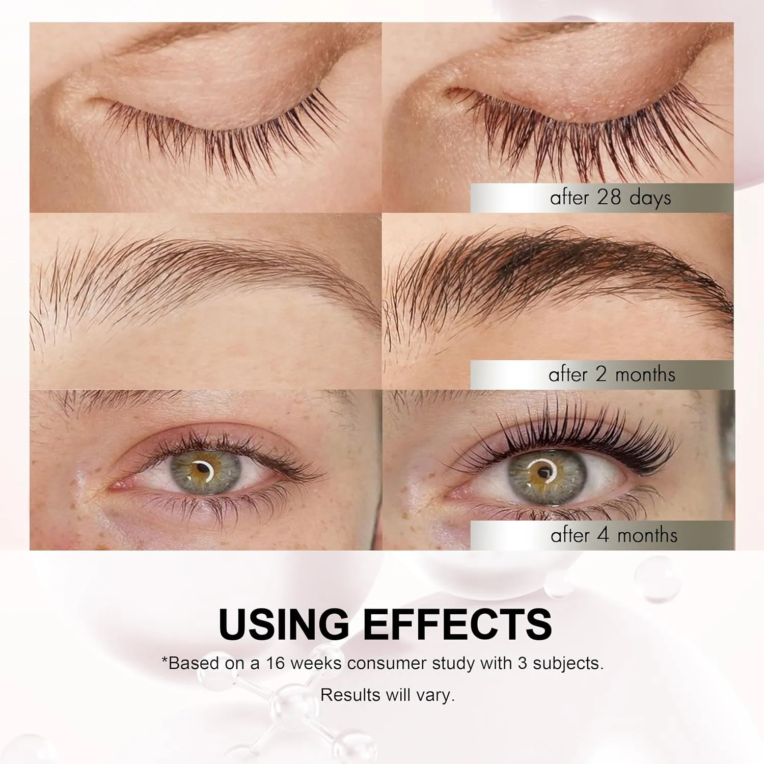 Rapid Eyelash Growth Serum Biotin - Eyebrows Enhancing Vitamins, Peptides, Amino Acids Lash for Thicker, Longer Eyelashes Eyebrows (Irritation-Free Formulated, 3ML)