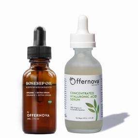 Rapid Radiance Duo - Organic Rosehip Seed Oil - Hyaluronic Acid Serum - Rosa Mosqueta y Acido Hialurónico