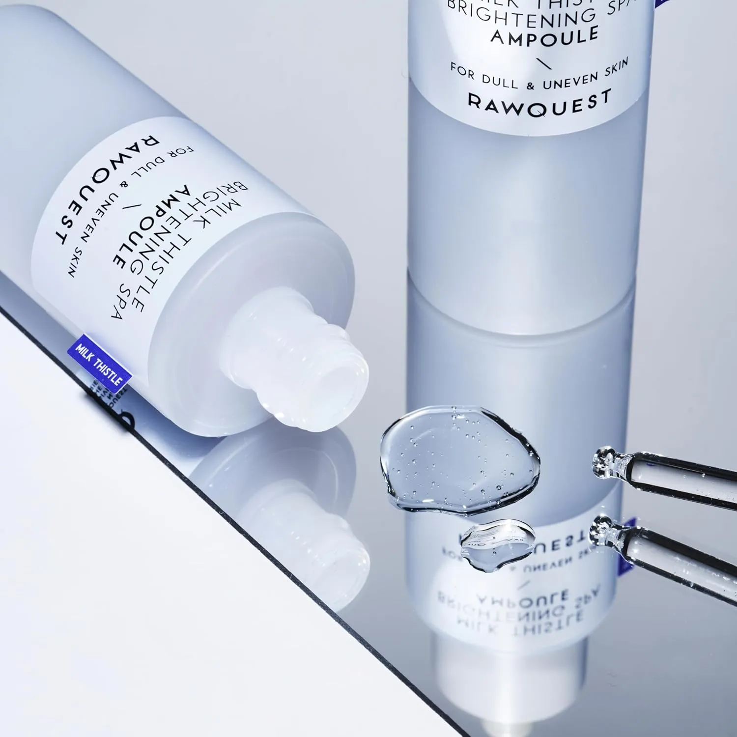 RAWQUEST- Korean Face Serum Ampoule Pore Minimizing, Anti-Aging, Elasticity, Hydration, Plump & Dewy Skin | Non-comedogenic w/ 82% Milk Thistle for Dry, Sensitive & Acne-Prone Skin, Korean Skin Care