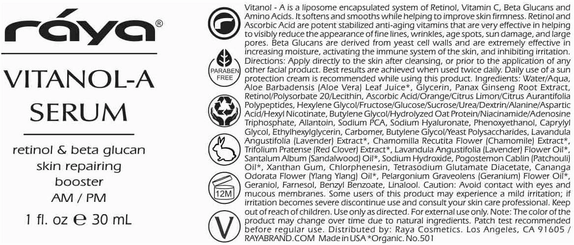 RAYA Vitanol - A (501) Serum for Face | Vitamin-A & Vitamin C Serum | Anti-Aging, Antioxidant Face | Skin Care for Oily Skin | Smoothing, Refining & Skin lightening