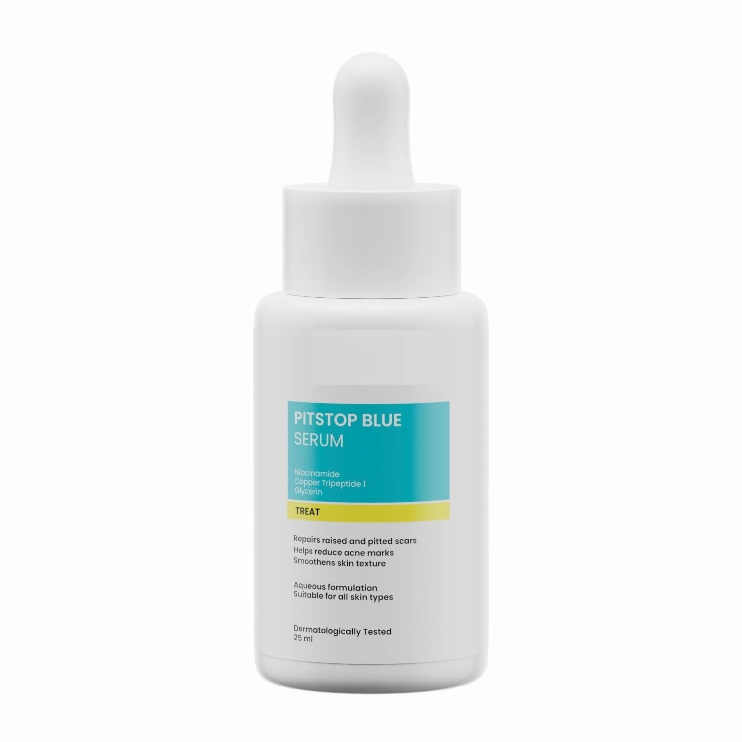 RE.EQ.UIL Pitstop Blue Copper Peptide Serum, Repairs Acne Scars & Pitted Marks, Evens Skin Tone & Reduces Blemishes, For All Skin Types, 25 Ml