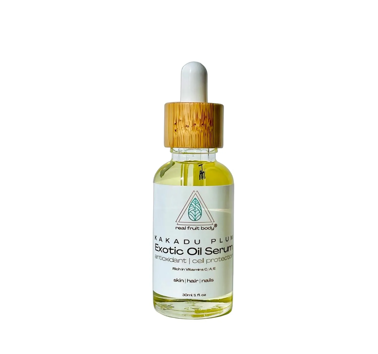 Real Fruit Body® Kakadu Plum Exotic Oil Serum - 100% Pure & Natural, Cold-Pressed, Leaping Bunny Certified Cruelty-Free, Organic, and Vegan - 1 Fl Ounce | 30 ml