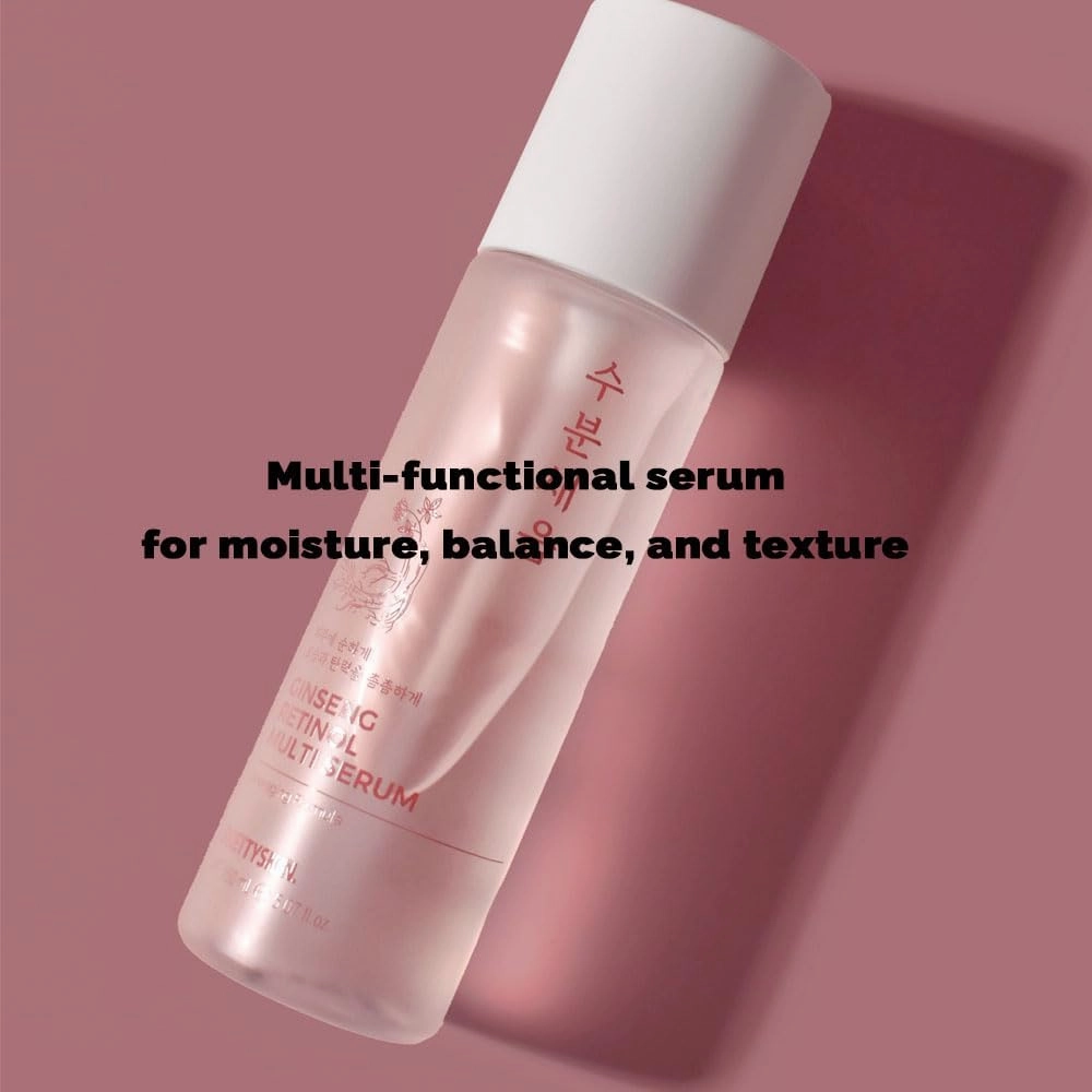 Red Ginseng & Retinol Nourishing Facial Serum – 4-in-1 Toner, Emulsion, Serum & Cream | Moisturizing Daily Korean Skincare for Dry & Sensitive Skin 5.07fl oz (Ginseng)