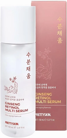 Red Ginseng & Retinol Nourishing Facial Serum – 4-in-1 Toner, Emulsion, Serum & Cream | Moisturizing Daily Korean Skincare for Dry & Sensitive Skin 5.07fl oz (Ginseng)
