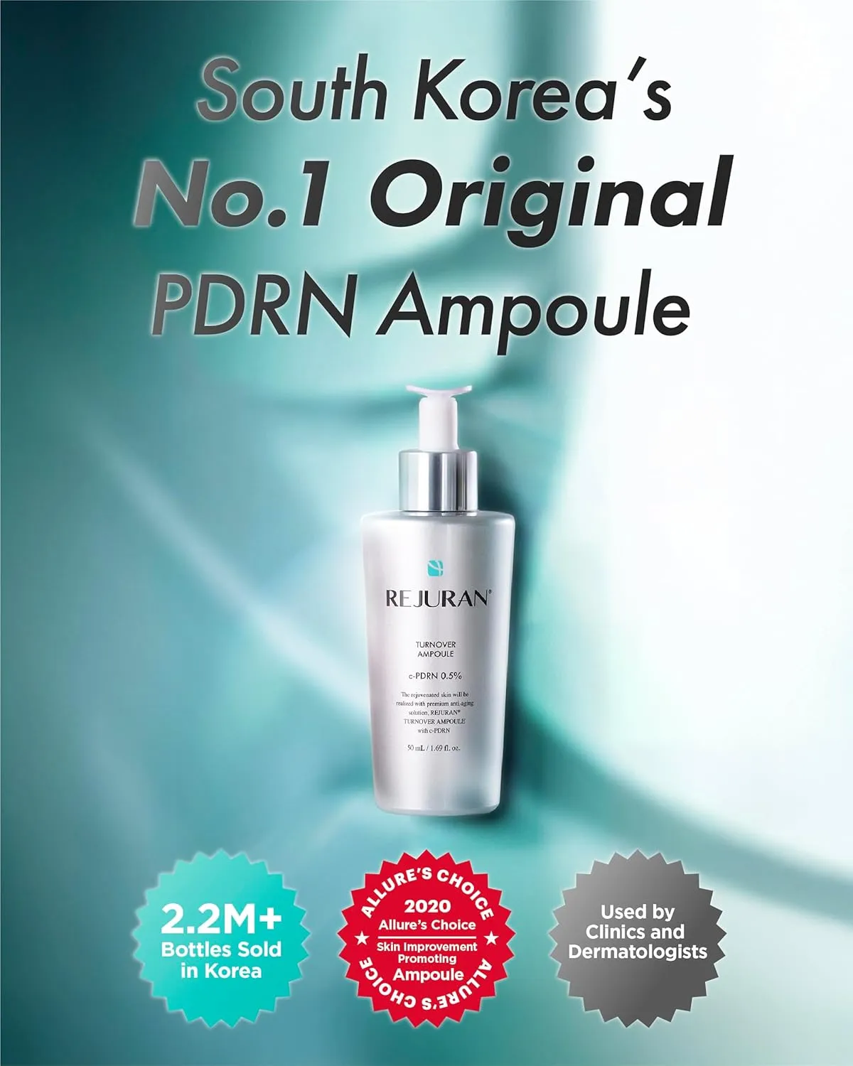 REJURAN® Turnover Ampoule, c-PDRN® – Original Salmon DNA PDRN Face Serum for Firming, Hydrating, Radiant Glass Skin with Visible Anti-Aging Results. Korean Skin Care, Clinically Developed (1.01 fl oz)