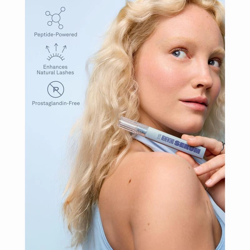Renewing Lash Serum, Peptide-Powered Lash Serum, Support Fuller, Longer-Looking Lashes, Gentle & Effective