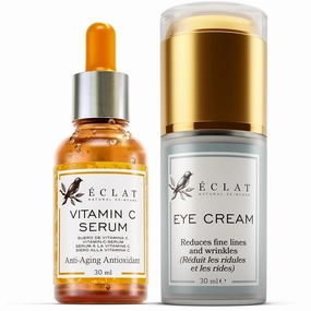 Repair & Renew Christmas Gift Set – Vitamin C Serum   Eye Cream for Dark Circles & Puffiness – Holiday Skincare Combo – 100% Vegan & Dermatologist Developed