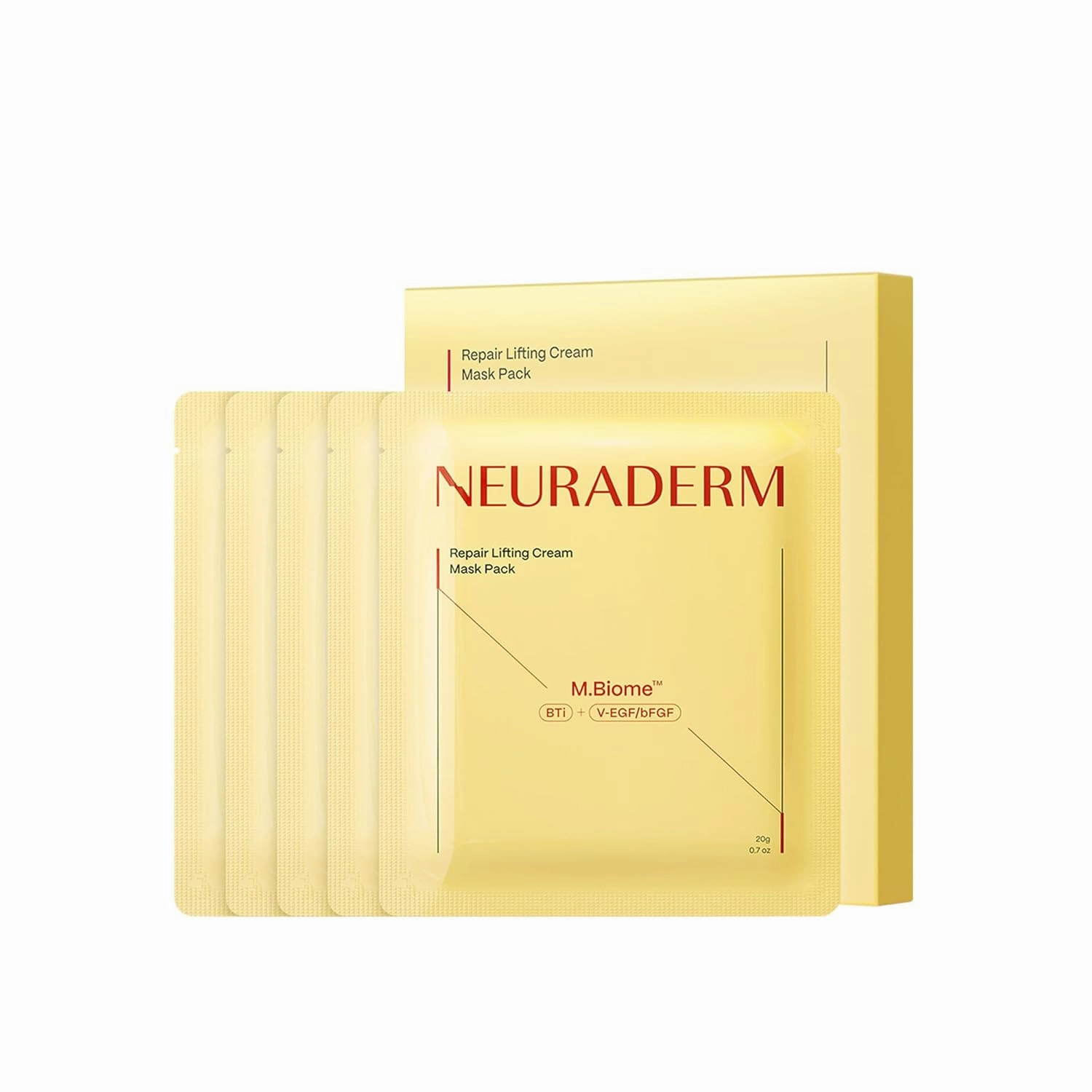 Repair Lifting Facial Sheet Mask, Rejuvenating Glowing Serum Moisturizing Skincare (Pack of 5)