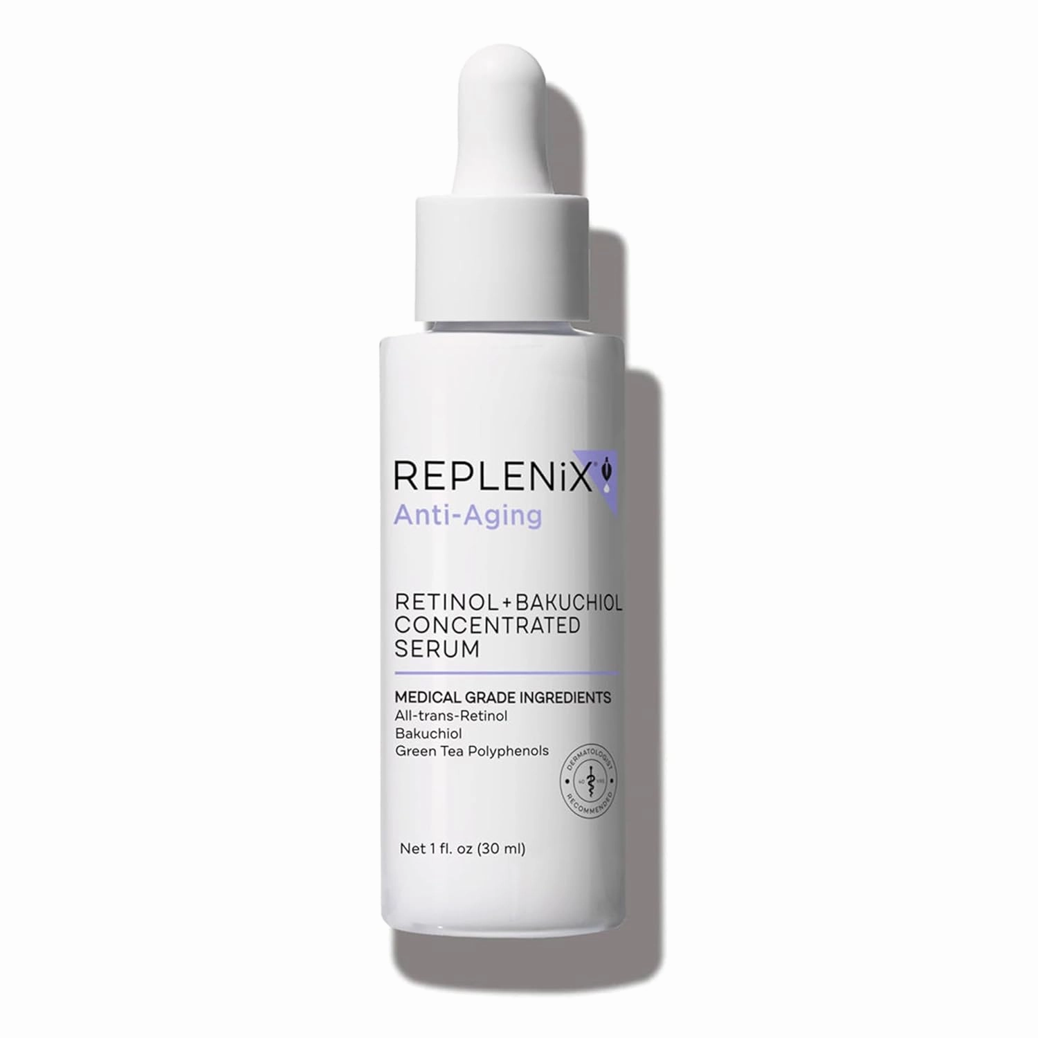 Replenix Anti-Aging Retinol   Bakuchiol Concentrated Face Serum, Medical-Grade Facial Treatment for Mature, Uneven Skin (1 fl. oz)