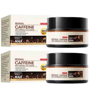 Retinol Caffeine Anti-Wrinkle Cream, Retinol Caffeine Eye Cream, Anti-Aging Eye Cream for Dark Circles & Puffiness (Eye cream-2pcs)