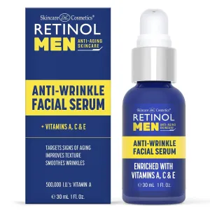 Retinol Men’s Anti-Wrinkle Facial Serum – The Original Retinol Anti-Aging Men’s Formula For Younger Looking Skin – Vitamin-Enriched To Smooth Fine Lines & Wrinkles, Improve Tone & Promote Firmness