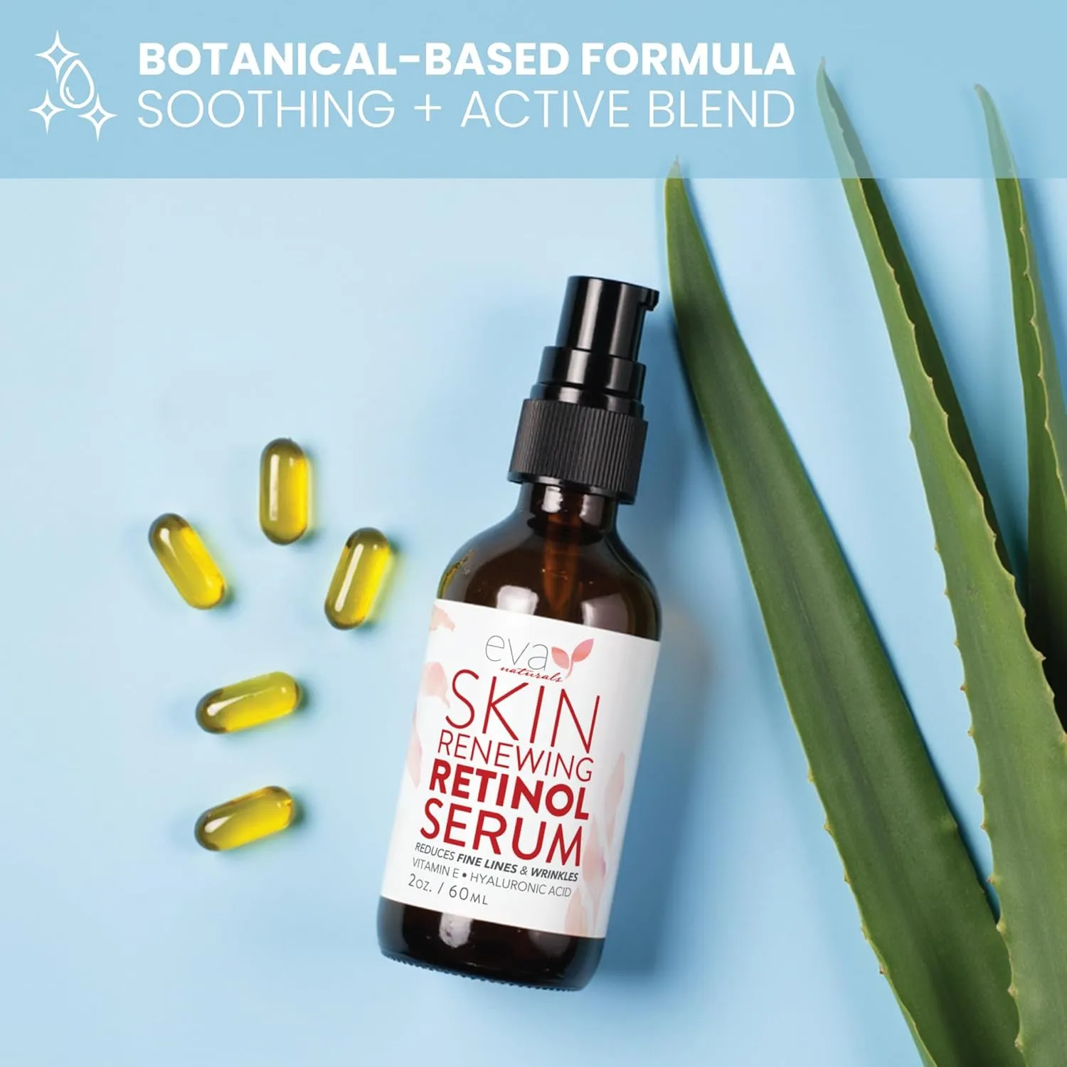 Retinol Serum for Face with Hyaluronic Acid & Vitamin E - For Anti-Aging, Fine Lines, Wrinkles, Resurfacing, Acne Marks and Scars, Skin Brightening, Dark Spot Correction Night Serum - 2oz