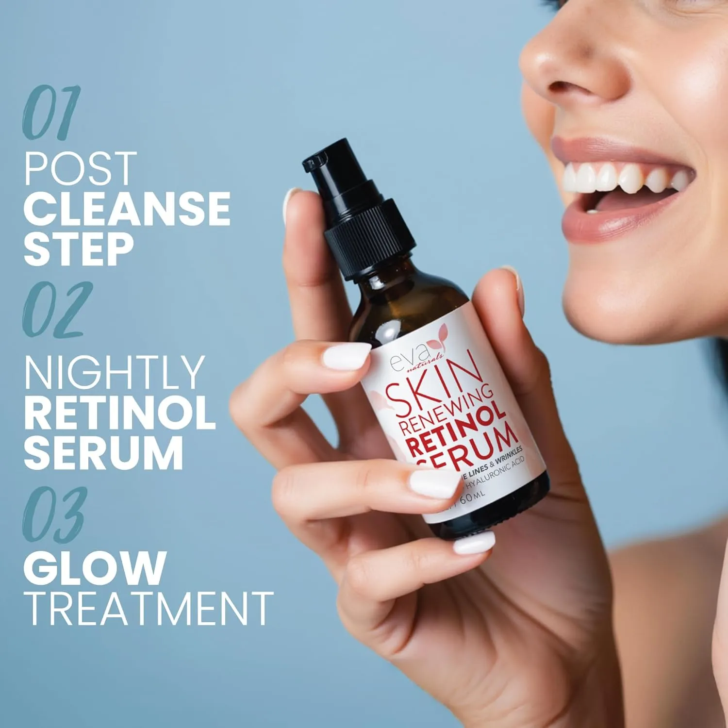 Retinol Serum for Face with Hyaluronic Acid & Vitamin E - For Anti-Aging, Fine Lines, Wrinkles, Resurfacing, Acne Marks and Scars, Skin Brightening, Dark Spot Correction Night Serum - 2oz