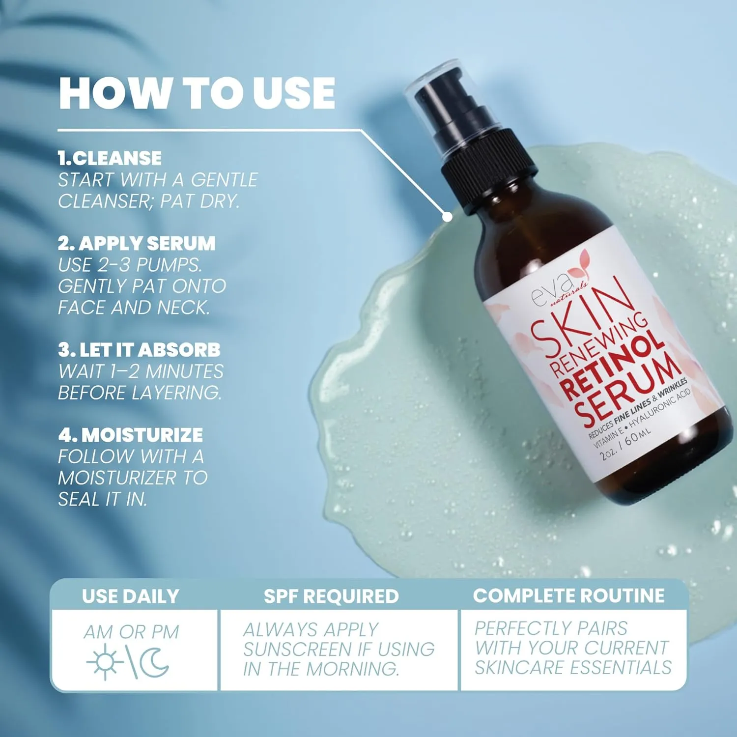 Retinol Serum for Face with Hyaluronic Acid & Vitamin E - For Anti-Aging, Fine Lines, Wrinkles, Resurfacing, Acne Marks and Scars, Skin Brightening, Dark Spot Correction Night Serum - 2oz