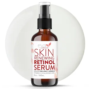Retinol Serum for Face with Hyaluronic Acid & Vitamin E - For Anti-Aging, Fine Lines, Wrinkles, Resurfacing, Acne Marks and Scars, Skin Brightening, Dark Spot Correction Night Serum - 2oz