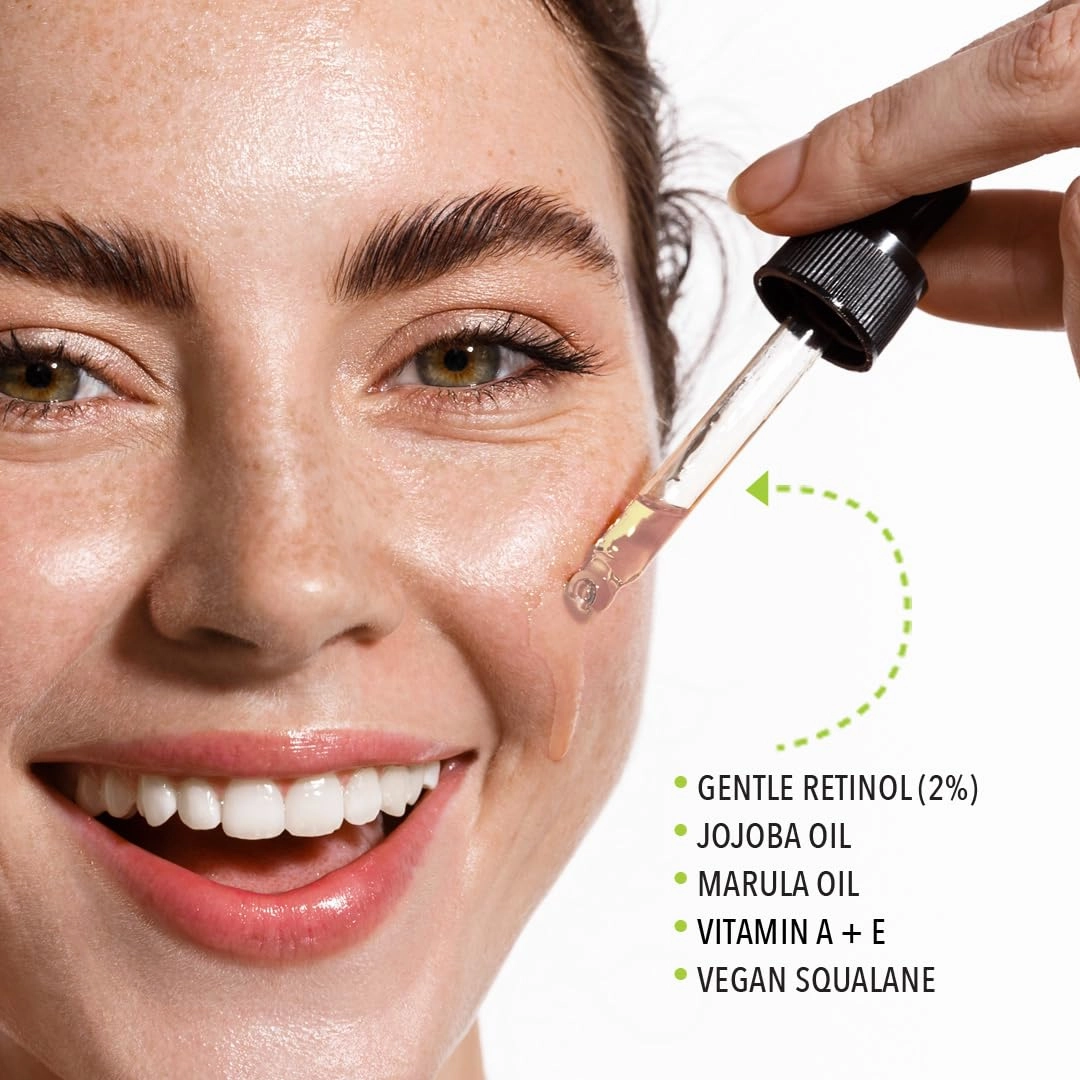 Retinol2 Facial Oil Serum with 2% Advanced Gentle Retinol, Vitamin A E F – Freshly Made Anti-Aging, Hydrating, and Firming Formula | 30ml