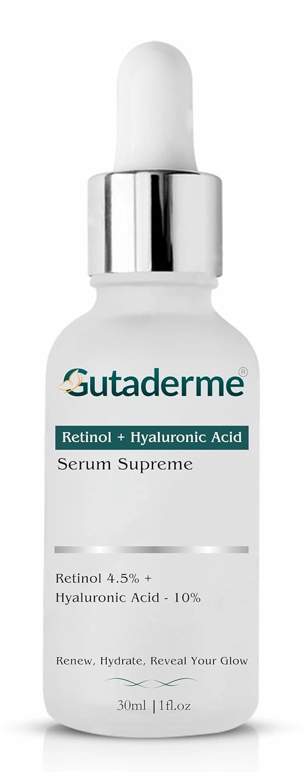 Retinol 4.5%   Hyaluronic Acid 10% - Advanced Anti-Aging Face Serum for Dark Spots, Fine Lines & Wrinkles - Deep Hydration for Radiant, Glowing Skin - 1fl. oz