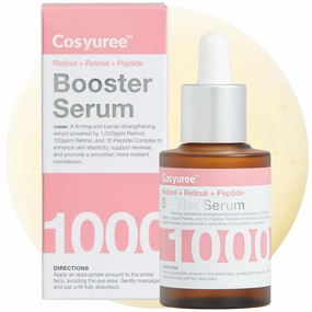 Retinol   Retinal   Peptide Booster Serum – 1,000ppm Retinol, 100 ppm Retinal, Anti-Aging Face Serum with Peptides, Hyaluronic Acid, Niacinamide & Collagen, Fragrance-Free, 30ml (1.01 fl oz)
