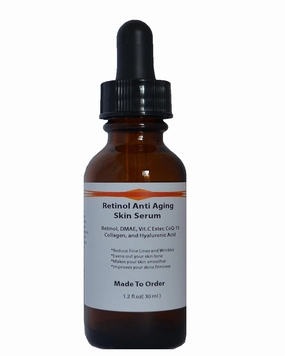 Retinol Anti Aging Skin Serum with Retinol, DMAE, Vitamin C Ester, CoQ-10, Collagen and Hyaluronic Acid (1.2oz)
