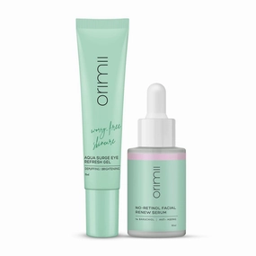 Retinol-Free Youth Restore Regime with Serum & Eye Cream | With Bakuchiol & Vitamin C Powered Combo | Safe For Pregnant & Breastfeeding Women