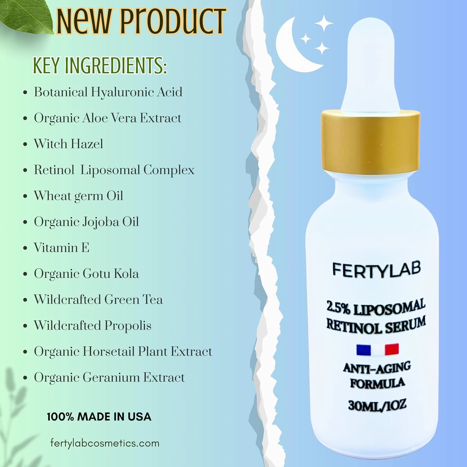 Retinol Serum - 2.5% Liposomal Retinol – Anti-Aging Face Serum – Reduces Wrinkles, Fine Lines & Dark Spots – Made in USA with Premium Ingredients – 1 fl oz