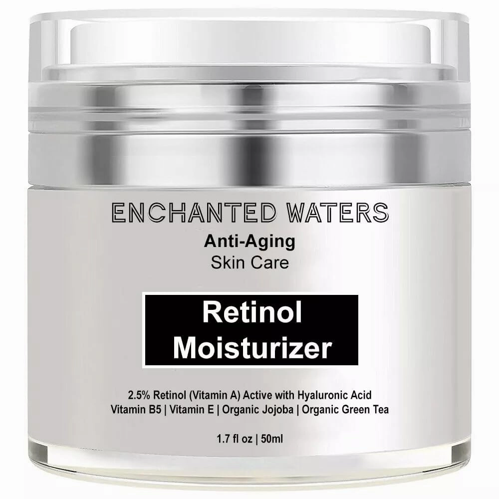 Retinol Serum & Night Cream Moisturizer – Organic Anti-Aging Face & Eye Lotion with Hyaluronic Acid, Vitamin E & Aloe – Reduces Wrinkles, Fine Lines & Dark Circles – 50ml