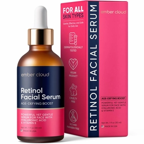 Retinol Serum for Face (1Oz) with Hyaluronic Acid, Vitamin E & Aloe Vera - Anti-Aging Serum