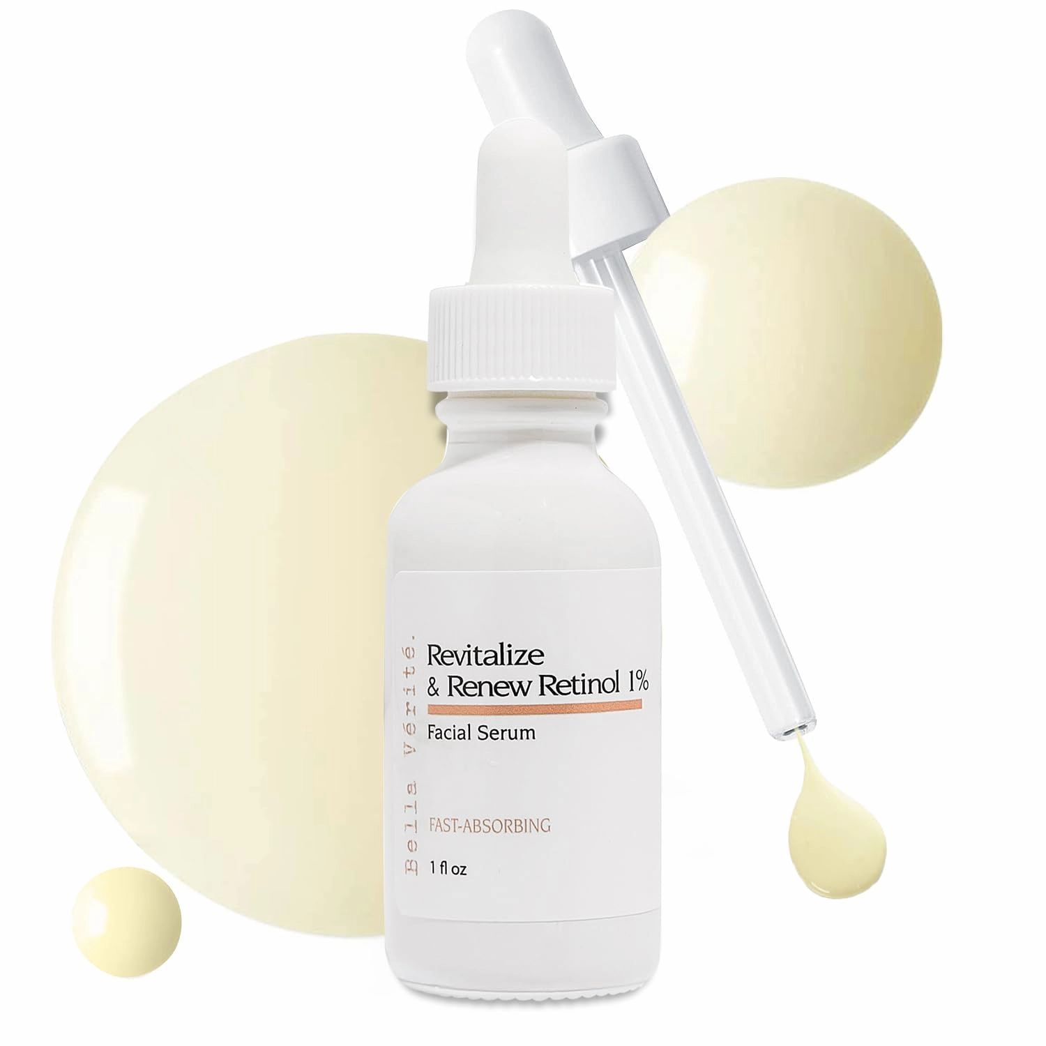 Revitalize & Renew 1% Retinol Serum - Anti Aging Skincare w/Niacinamide & Bakuchiol, Targets Fine Lines & Wrinkles, For an Even & Radiant Complexion. Lightweight Formula, 1 Oz
