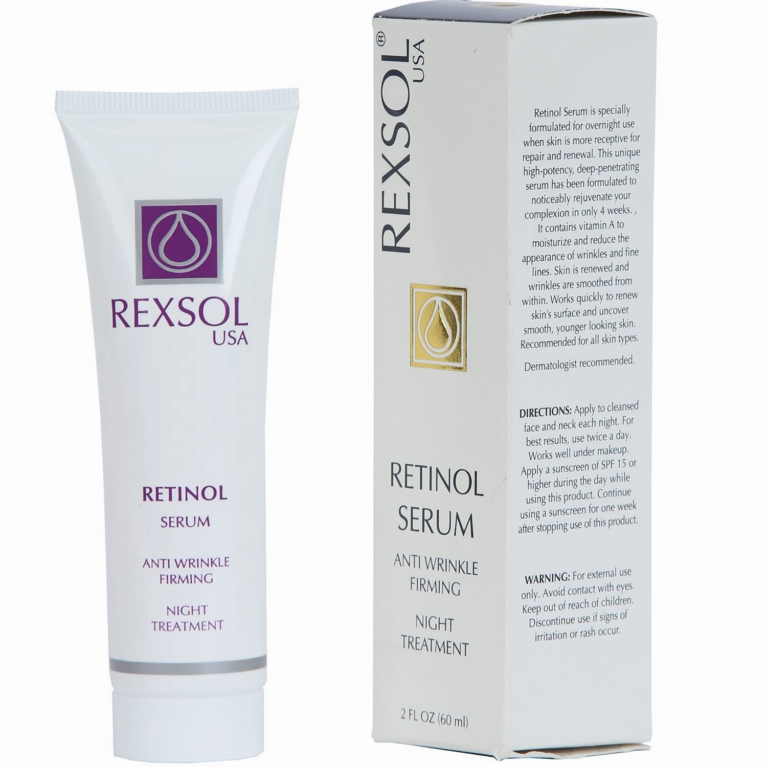 REXSOL Retinol Serum Anti wrinkle Firming | Best antioxidant serum for face | Pure Vitamin C for face, Pure Retinol Vitamin Serum | Utmost Anti Wrinkle Serum for Deep Wrinkle Treatment (2 FL OZ)