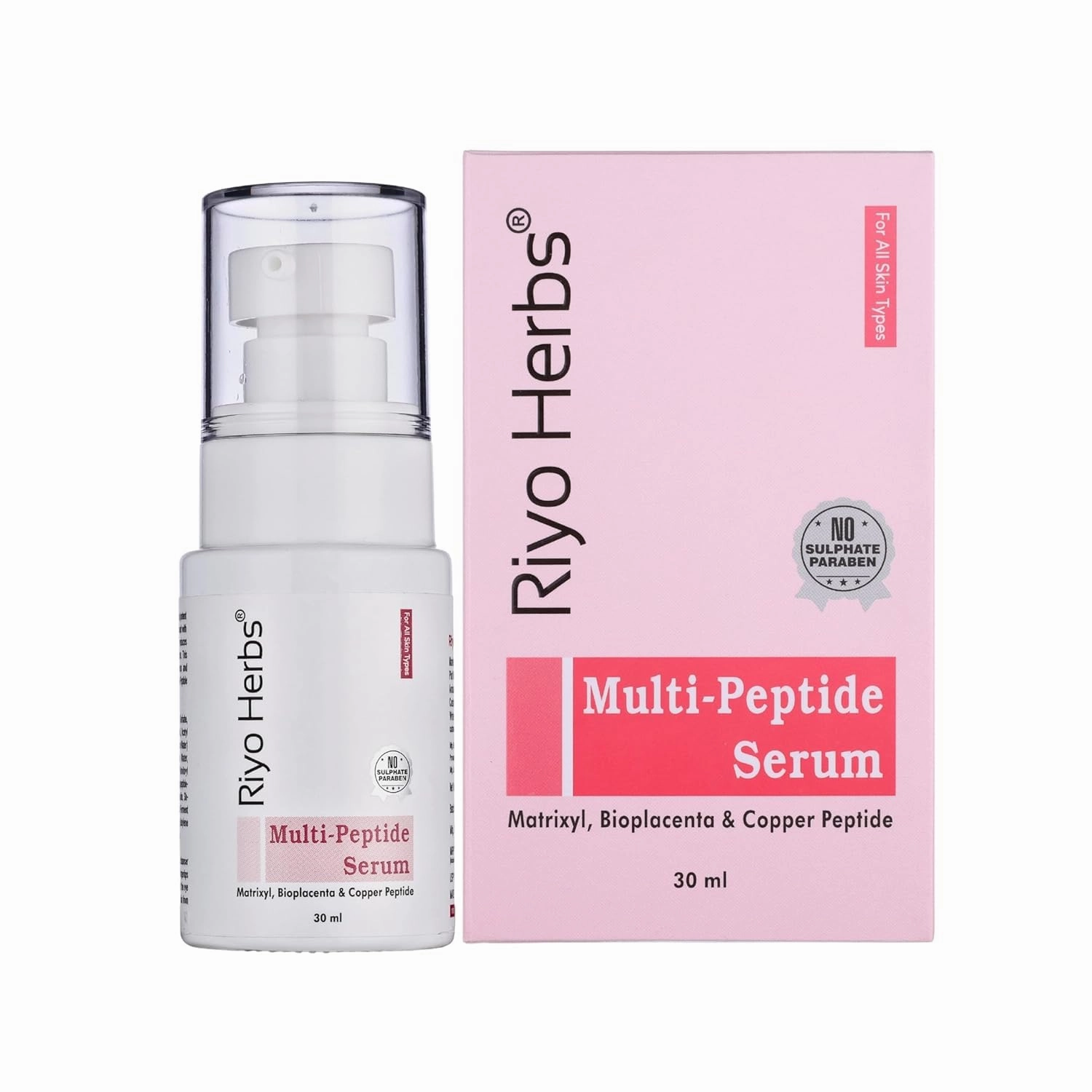 Riya Herbs Multi Peptide Serum for Face 30ml | With Collagen Boosting & Hydrating | Overnight Repair Serum for All Skin Types