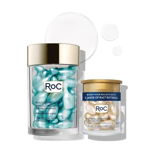 RoC Multi Correxion Hyaluronic Acid Night Serum Capsules (30 CT) for intense hydration   RoC Retinol Capsules (7 CT), Skin Care Routine, Anti-Aging Skin Care Wrinkle Treatment for Women and Men