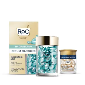 RoC Multi Correxion Hyaluronic Acid Night Serum Capsules (30 CT) for intense hydration   RoC Retinol Capsules (7 CT), Skin Care Routine, Anti-Aging Skin Care Wrinkle Treatment for Women and Men
