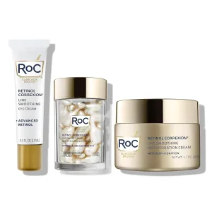 RoC Retinol Correxion Line Smoothing Eye Cream   Retinol Serum Capsules For Night   Max Hydration Crème With Hyaluronic Acid For Day, Skin Care Routine for Women and Men
