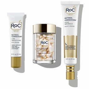 RoC Retinol PM Rituals Bundle: RoC Retinol Serum Night Capsules   Deep Wrinkle Night Cream   RoC Eye Cream for anti-wrinkles, dark circles, and puffy eyes