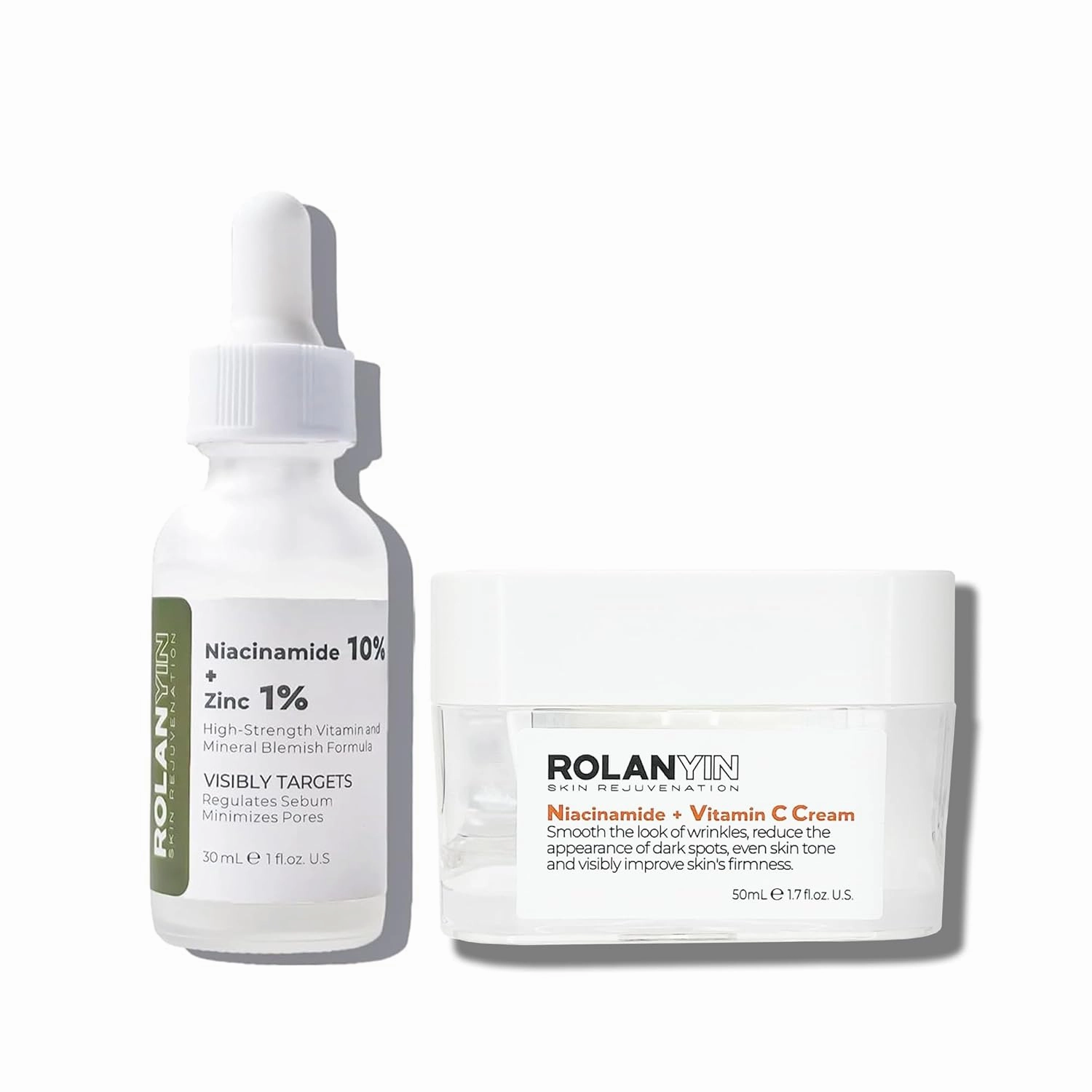 ROLANYIN Niacinamide 10%   Zinc 1% Serum and Niacinamide   Vitamin C Cream