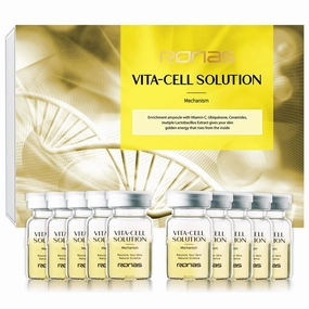 Ronas VITA Cell Solution,Anti Aging Serum for Face neck with Hyaluronic Acid,Vitamin C, Ceramide, Beta glucan, Hydrating Tone up serum for Dark Spots, Fine Lines & wrinkles 0.16oz 10vial, 1.6 Fl Oz