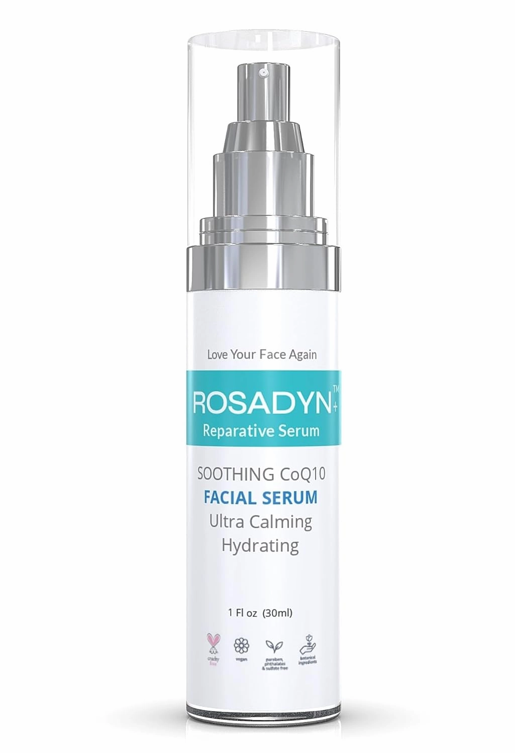 Rosacea Redness Serum, CoQ10 and Vitamin C, with Hyaluranic Acid, Green Tea Extract
