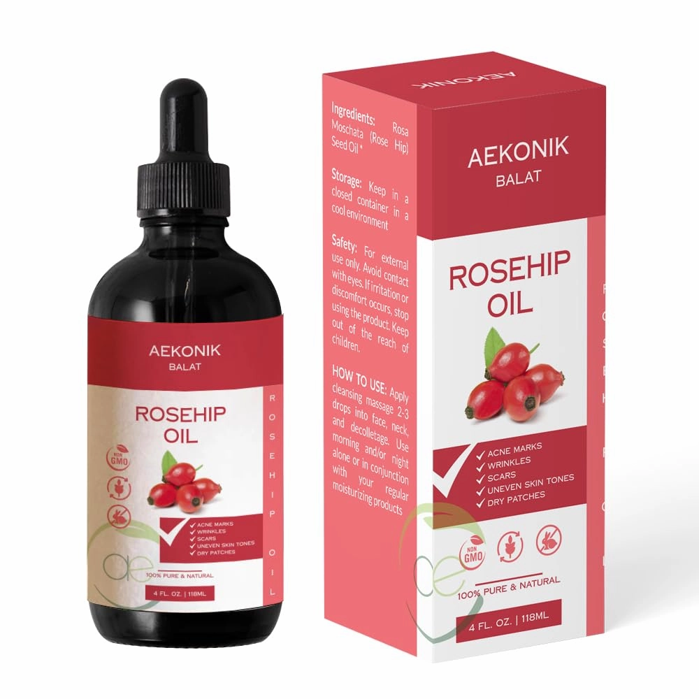 Rosehip Oil for Acne & Wrinkle Reduction - Natural Anti Aging Serum with Organic Essential Oil - Face Moisturizer Skin Care Oil - Effective & Versatile Beauty Serum | 4fl oz (118 ml)
