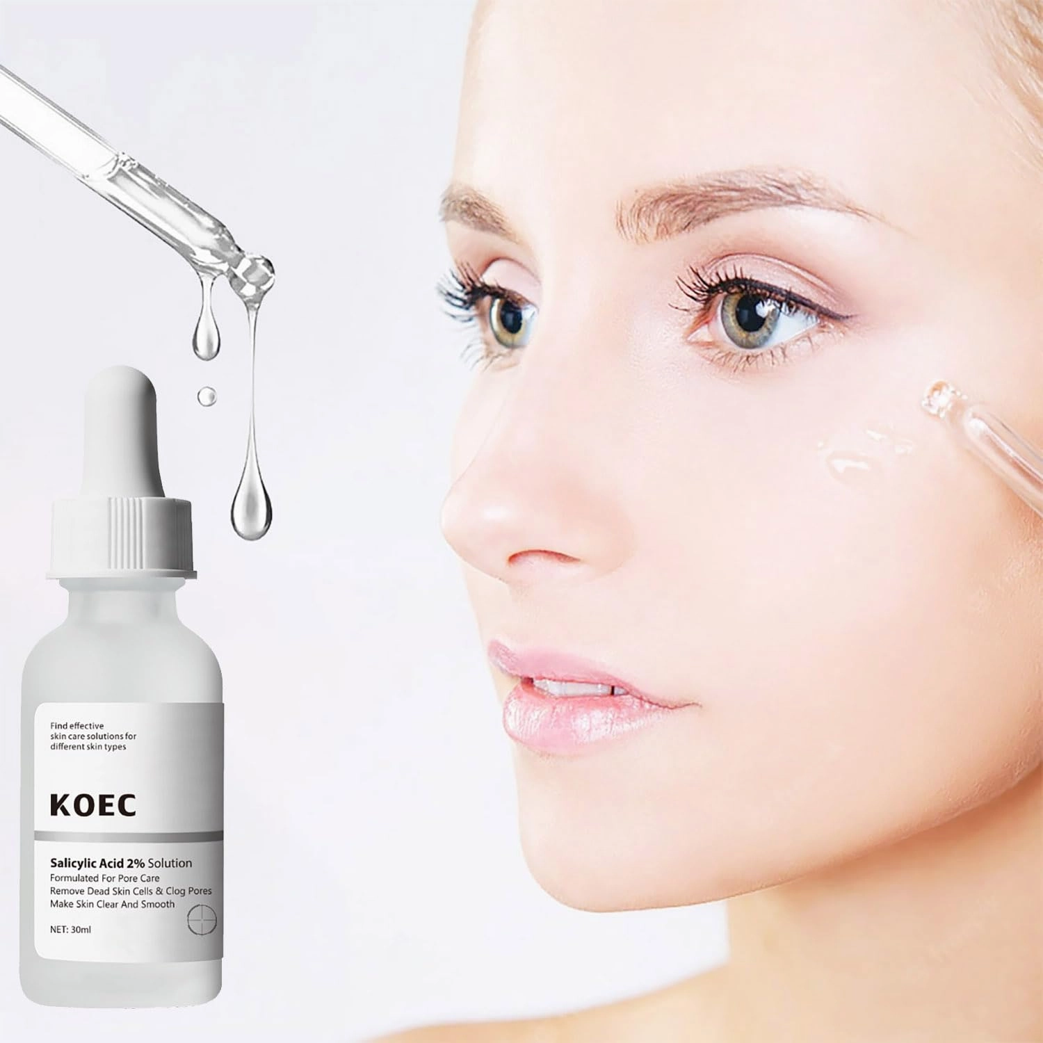 Salicylic Acid 2% Solution Serum, Face Serum Exfoliating, Pore Care, 2 Pack