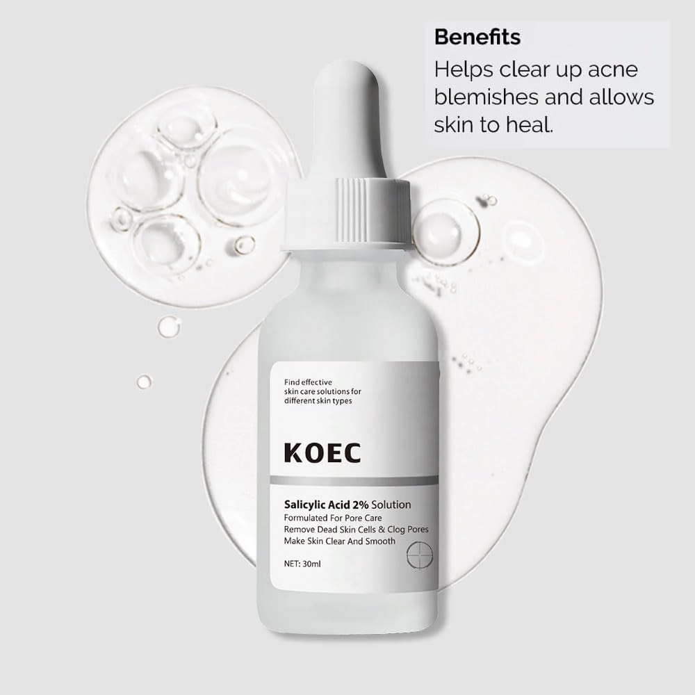 Salicylic Acid 2% Solution Serum, Face Serum Exfoliating, Pore Care, 2 Pack