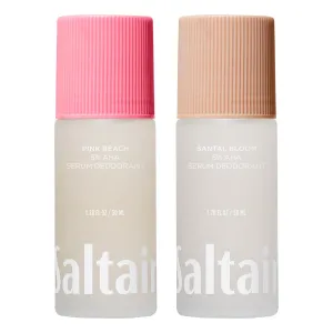 Saltair Serum Deodorant Signature Scents 2 Pack. 5% AHA Formula. Lactic Acid and Mandelic Acid Deodorant. Aluminum Free Odor Control for Women and Men. Travel Essentials, 2x 1.7oz Roll On