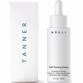 Self Tanner Bronzing Drops - Anti Aging Gradual Sunless Tanning Drops, Natural Hydrating Glow for Face & Body with Vitamin C - Fake Tan Lotion, Vegan & Cruelty Free, 1 oz