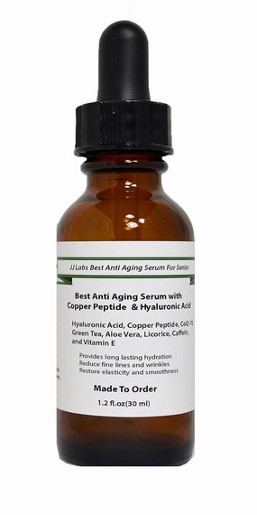 Senior Best Anti Aging Serum with Copper Peptide & Hyaluronic Acid (1.2oz, Dropper Dispenser)