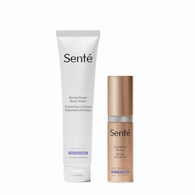 Senté Smoother Skin - Dermal Repair Cream   HydraFirm Serum - Supports Collagen and Elastin Production - Restores Firmness and Volume – Patented HSA and Peptides