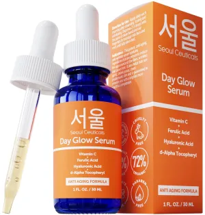SeoulCeuticals Korean Skin Care 20% Vitamin C Hyaluronic Acid Serum   CE Ferulic Acid - Potent Anti Aging, Anti Wrinkle Korean Beauty 1oz