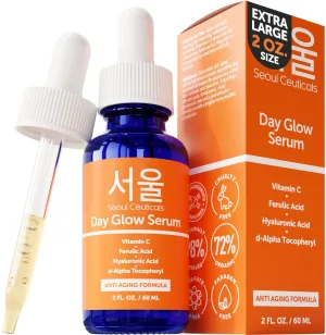 SeoulCeuticals Large 2oz Korean 20% Vitamin C Hyaluronic Acid Serum   CE Ferulic Acid - Potent Anti Aging, Anti Wrinkle K Beauty