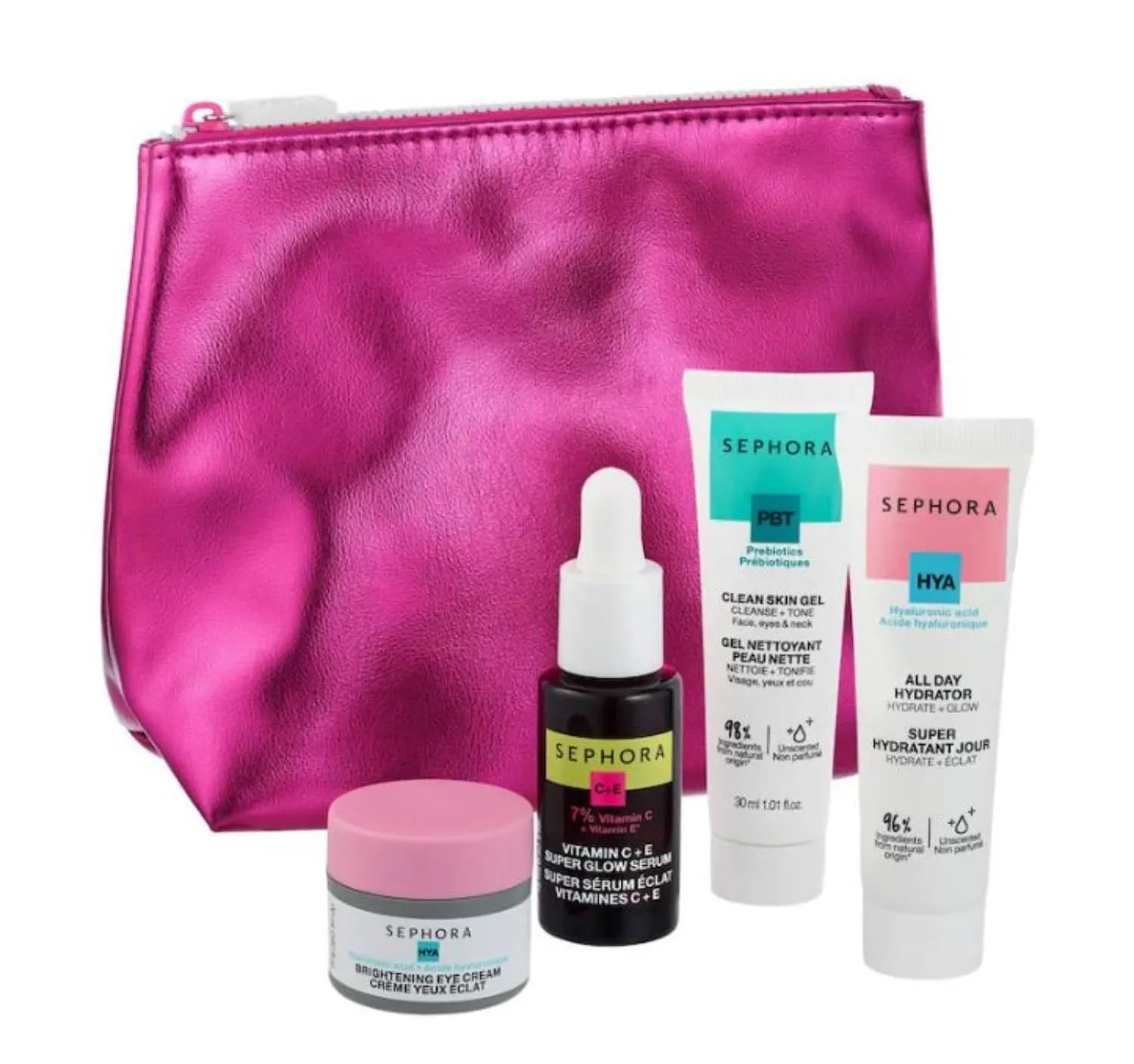 Sephora Favorites Moving Lights Mini Mania 4 Piece Skincare Essentials - Glow Serum - Eye Cream - Gel Cleanser and Hydrator
