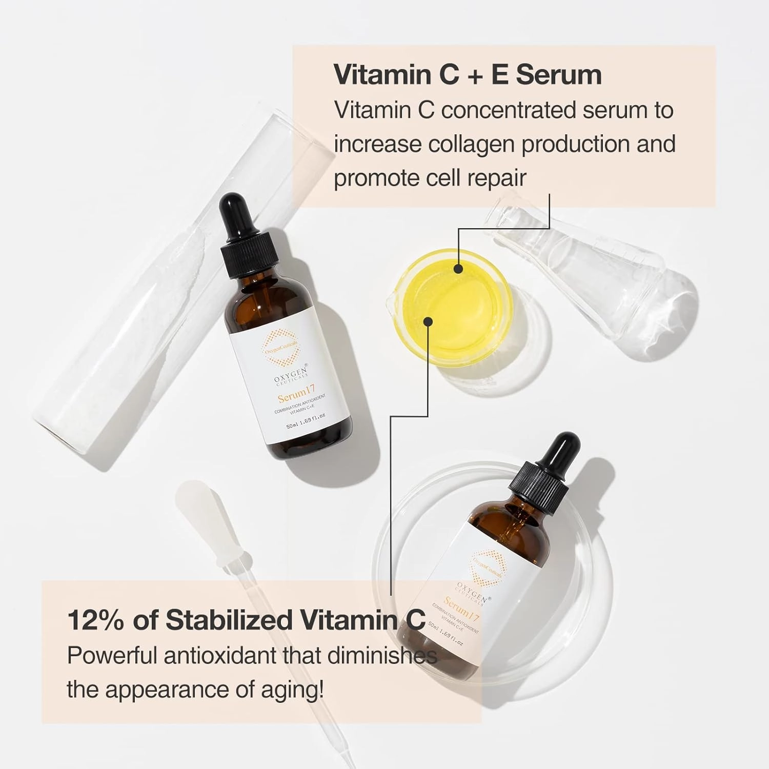 Serum 17 – Vitamin C   E Serum with Hyaluronic Acid & Sodium PCA for Face and Neck, Antioxidant-Rich Hydrating and Softening Skin Treatment, Age Spot Corrector (50ml /1.69 oz)